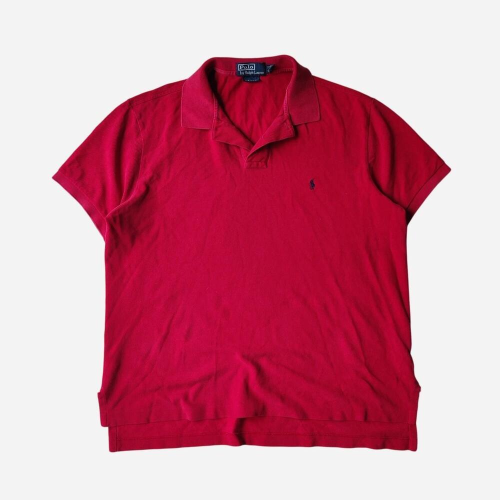 Vintage Polo Ralph Lauren red cotton polo shirt with embroidered Pony